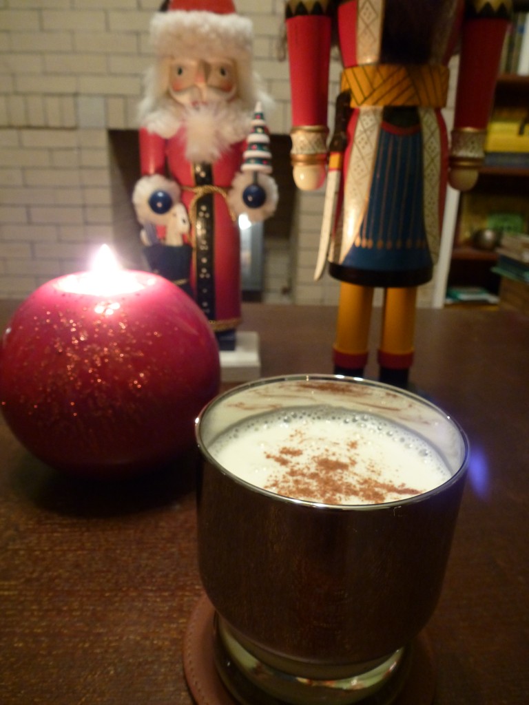 Eggnog topped with cinnamon
