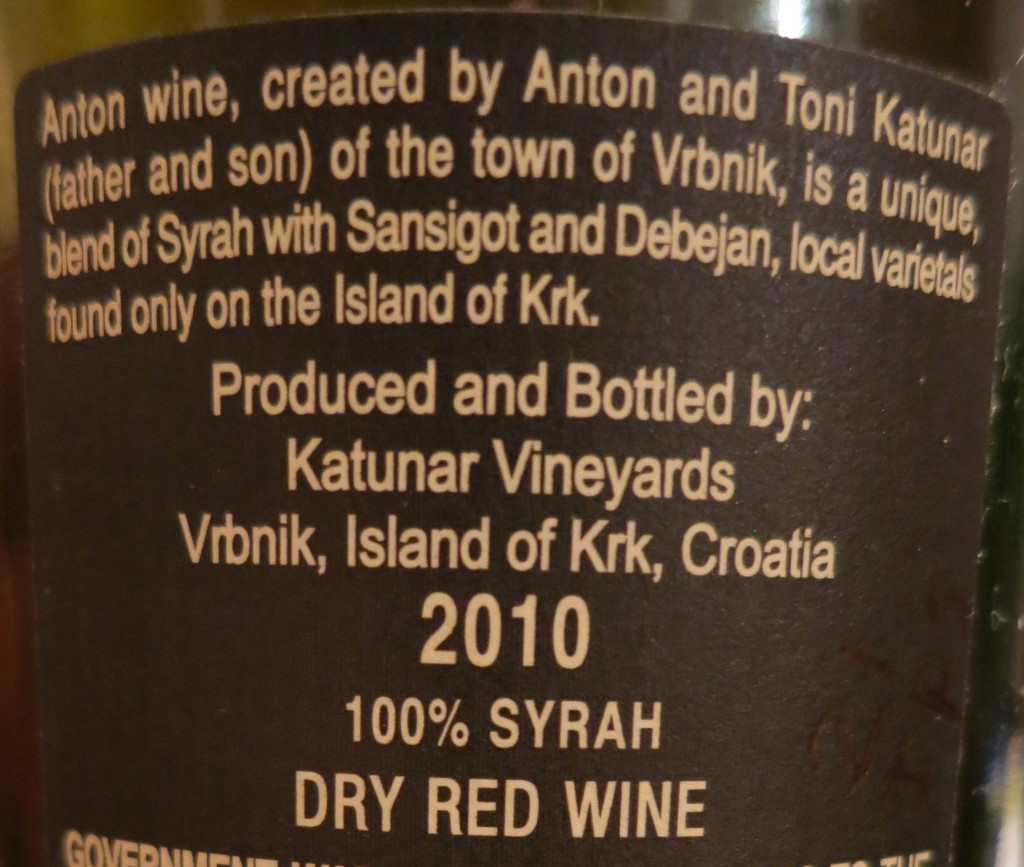 Katunar Back Label