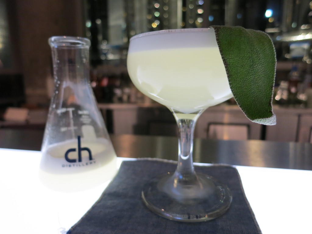 A fresh and herbaceous Savant Sour at Chicago's CH Distillery